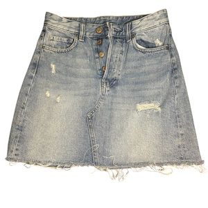 &Denim High Wasted Mini Denim Skirt